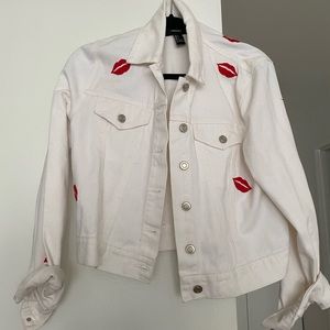 Kiss white denim jacket